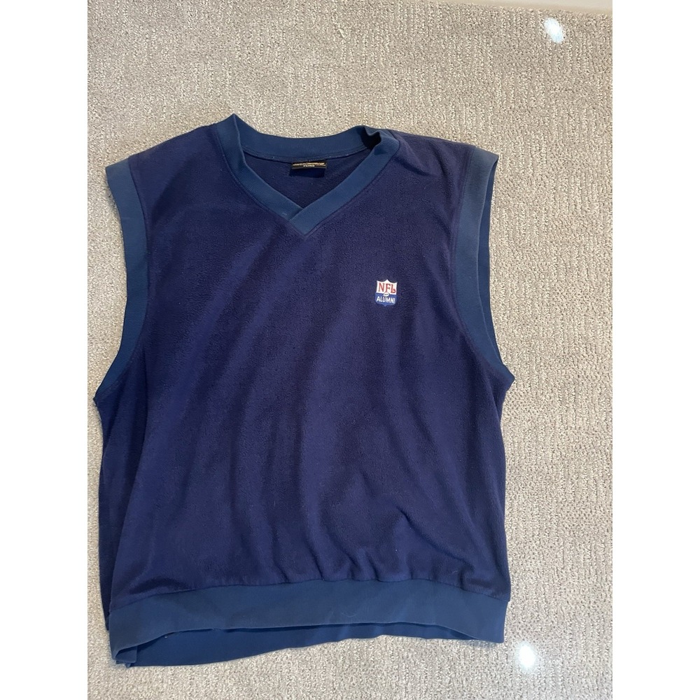 NFL Alumni  Men's Extra Large Vintage 90s Blue Sweater Vest XL Vtg Made In USA‎